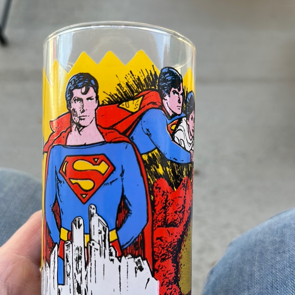 Superman Themed Art Glass